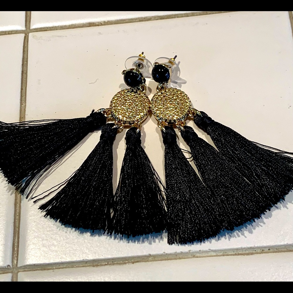 Bauble Bar Gold Tassel Earrings